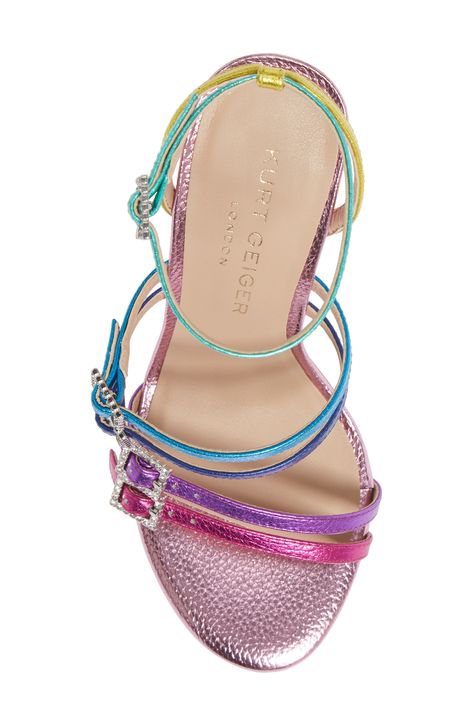 Rainbow Heels, Stiletto Sandals, Blue Sandals, Colored Leather, Kurt Geiger, Dressy Casual, Heeled Sandals, Strappy Sandals, Strap Heels