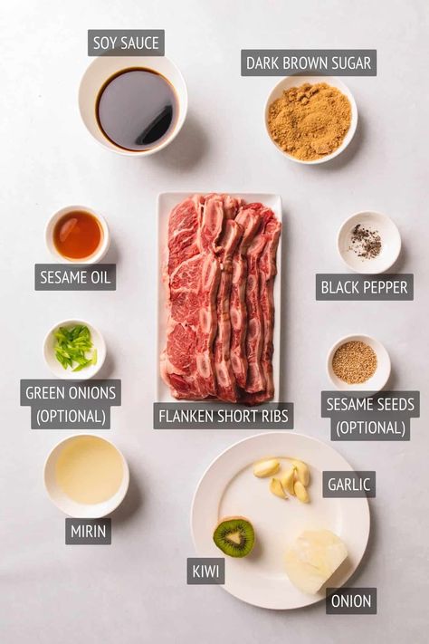 Flat Short Ribs Recipe, Flanked Beef Short Rib Recipes, Side Dishes For Korean Short Ribs, Flanken Short Ribs, Short Ribs Recipe Korean Style, Flank Short Ribs Recipe, Short Rib Marinade, Korean Steak Marinade, Korean Style Short Ribs