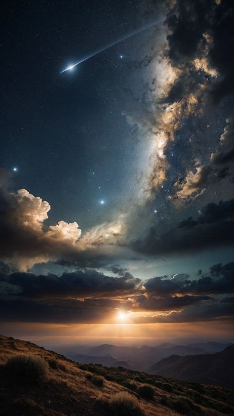 Beautiful Night Sky, Dream Life House, Evening Sun, Aesthetic Board, Falling From The Sky, Falling Stars, Beautiful Night, Stars At Night, Shooting Star