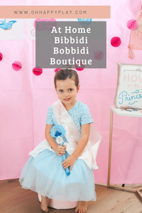 Treat your little Princess to a make-over in your very own Disney inspired Bibbidi Bobbidi Boutique with these fun tips. Bibbity Bobbity Boutique, Bippity Boppity Boutique, Makeover Party, Bibbidi Bobbidi Boutique, Princess Makeover, Prince Costume, Princess Theme Birthday Party, Princess Decorations, Disney Princess Makeover