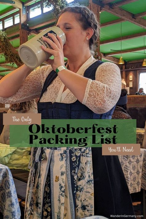 what to wear to octoberfest Germany Packing List, Oktoberfest Germany, Germany Vacation, Oktoberfest Outfit, Packing Guide, On The Road Again, What To Pack, Travel Packing, Above And Beyond