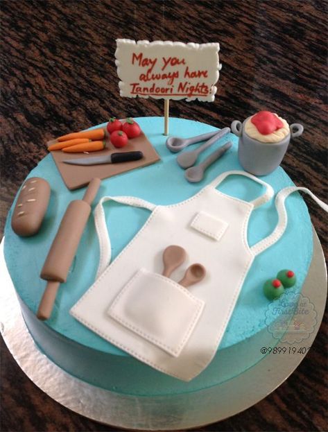 Cook Themed Cake, Baker Birthday Cake Ideas, Cooking Theme Cake Design, Cake For Chef Birthday, Chef Cakes Ideas, Bakers Birthday Cake Ideas, Cake For Baker Birthday, Birthday Cake For A Baker, Cooking Themed Cake