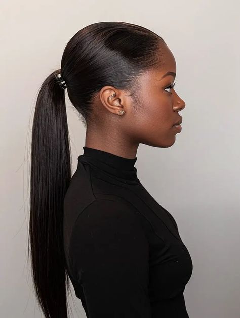 Professional Ponytail Hairstyles, Lori Harvey Ponytail, Ponytail Extension For Black Women, Long Ponytail Hairstyles For Black Women, Low Ponytail Hairstyles For Black Women, Ponytail Hairstyles For Black Women, Natural Ponytail, Fashion Ponytail, Long Ponytail Hairstyles