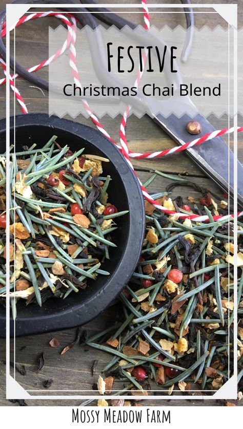 Festive Christmas Chai — Mossy Meadow Farm Winter Herbs, Christmas Smells, Winter Beverages, Nonalcoholic Drink, Tea Blends Recipes, Chai Tea Recipe, Dried Orange Peel, Tea Burn, Christmas Smell