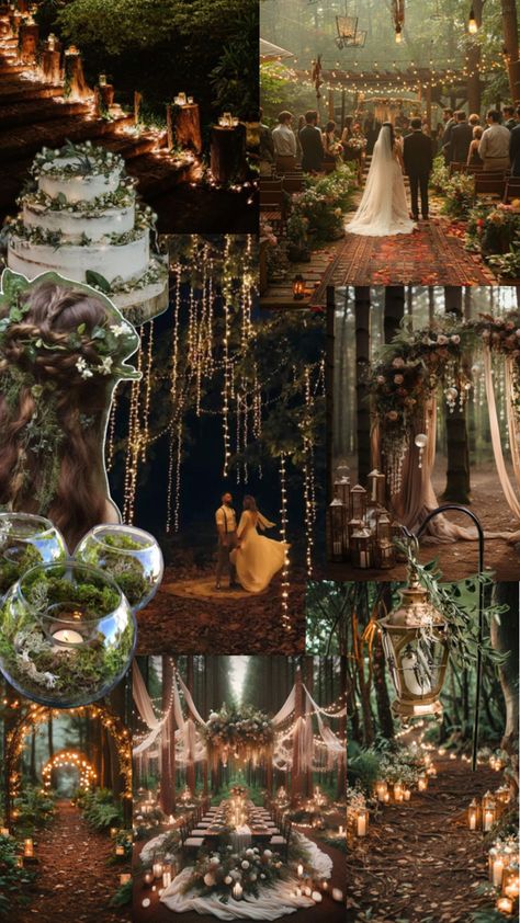 Boho Witch Wedding, Victorian Forest Wedding, Fairytale Woods Wedding, Twilight Wedding Theme Ideas, Swamp Theme Wedding, Celtic Themed Wedding, Medieval Wedding Theme Decor, Avatar Wedding Theme, Woodland Fairy Wedding Decor