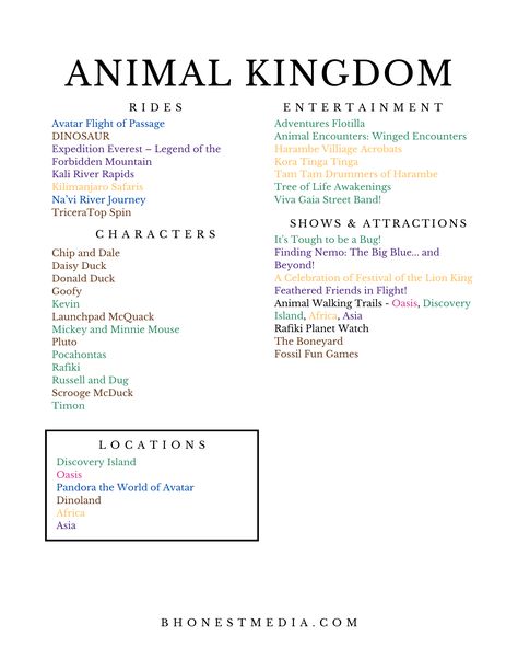 Guide to Disney’s Animal Kingdom in 2024 - B Honest Media Animal Kingdom Rides List, Avatar Flight Of Passage, Animal Kingdom Rides, Didney Worl, Expedition Everest, Discovery Island, Disney 2024, Disney Trip Planning, Vacation Tips