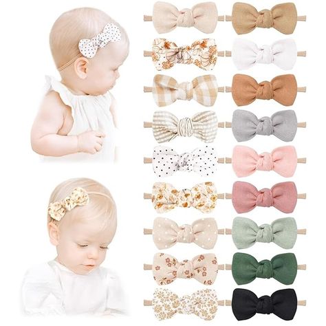 Amazon.com: Niceye 18 Packs Baby Girl Bows Soft Nylon Headbands Hair Bows for Newborns, Infants, Toddlers - Stretchy Handmade Hair Accessories for Baby Girls and Boys : Baby Minimalist Baby, Baby Hair Accessories, Handmade Hair Accessories, Baby Comforter, Stylish Baby, Newborn Headbands, Nylon Headbands, Girls Bows