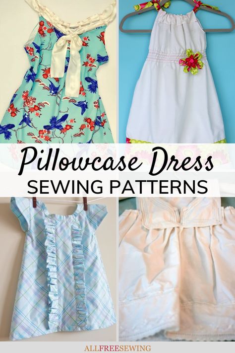 12+ Pillowcase Dresses Patterns (Free) | Learn how to transform an old pillowcase into a chic new dress with these refashioning projects! Pillow Dress Pattern Free, Pillowcase Nightgown, Pillowcase Shirt, Pillow Case Dresses, Spring Sewing Projects, Diy Pillowcase, Pillowcase Dress Pattern, Pillow Case Dress, Dresses Patterns