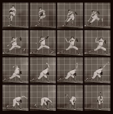 Bauer_grid_blog Throwing Baseball Pose Drawing, Baseball Throw Pose, Throwing Pose Reference Drawing, Throwing Reference, Throwing Animation, Baseball Animation, Sequence Photography, Baseball Throw, Gjon Mili