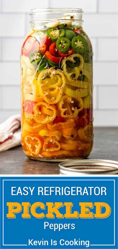 My quick pickled peppers brine is made with vinegar, black pepper, mustard, and celery for a crisp bite and intoxicating heat. Yellow Peppers Pickled, Hot Pickled Peppers Canning Recipes, Hot Pepper Pickling Recipe, Pickles Peppers Recipe, Sweet Pickled Banana Peppers Refrigerator, Picked Hot Peppers, Pickling Hot Peppers, Pickling Recipes Cucumber, Pickel Peppers