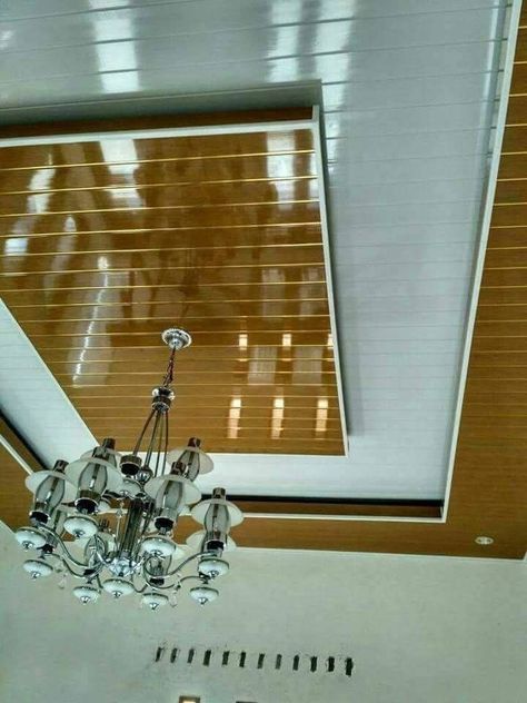 Balcony Pop Ceiling Design Modern, Pvc Ceiling Design Balcony, Wooden False Ceiling Design, Wooden Ceiling Ideas, Wood Ceiling Ideas, Wooden False Ceiling, Pvc Wall Panels Designs, Pop Design For Roof, Small Office Design Interior