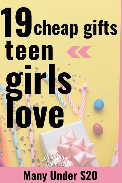 Here are some cheap Christmas or birthday gift ideas for a teenage girl! Many of these top gifts are under $10. Whether your girl is turning 13 or 18, there is something here she will love! These are cool enough and unique enough to please a teenager, but they are also very inexpensive. I have already bought #2 for my daughter and #9 for myself!! #HealthyandLovinIt #giftsforteens #cheapgiftsideas Teenage Anniversary Gifts For Her, Birthday Gifts For 17th Birthday Girl, Sweet 16 Birthday Gifts For Girls Ideas, 13th Birthday Gift Basket Ideas, Birthday Gift Ideas For Myself, 13 Gifts For 13th Birthday, Birthday Gifts For Myself, Gifts For 13 Year Girl, 13 Birthday Gift Ideas