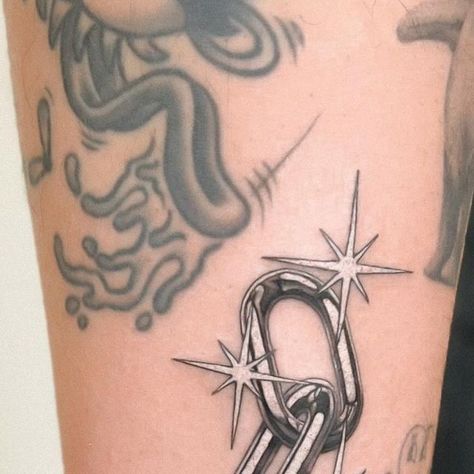 Chrome Chain Tattoo, Chrome Hearts Tattoo, Chrome Tattoo, Chain Tattoo, Cherry Tattoos, La Tattoo, Modern Tattoos, Fine Line Tattoos, Blackwork Tattoo