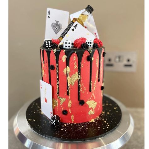 Casino Cake Ideas, Casino Birthday Cake, Casino Theme Cake, 18th Birthday Cake Ideas, Casino Cakes For Men, Bingo Cake, Casino Cake, Cake Themes, Poker Cake