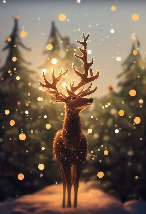 Free Christmas Deer Christmas Nature Photography, Christmas Pics Aesthetic, Christmas Deer Drawing, Christmas Deer Wallpaper, Cute Christmas Pics, Cool Christmas Wallpapers, Cute Christmas Images, Christmas Deer Illustration, Cute Christmas Pictures