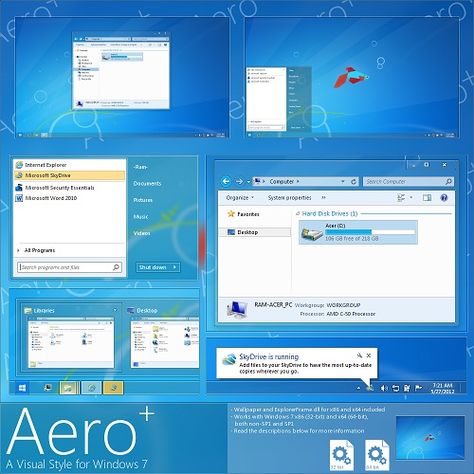 Windows 7 Theme Aero Plus Glow as described by the developer is 72% Aero and 28% of it is Metro visual style. His concept is aero outside, metro inside. Windows 7 Aesthetic, Internet Core, Fruitger Aero, Windows Aesthetic, Frutiger Aero Aesthetic, Aero Aesthetic, Computer Aesthetic, Windows 7 Themes, Frutiger Metro