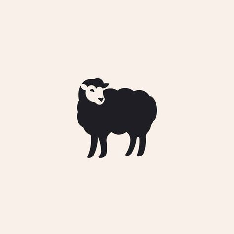 Black Sheep Logo, Black Sheep Tattoo, Sheep Logo, Sheep Tattoo, Sheep Drawing, Biblical Tattoos, Sheep Illustration, Goat Logo, Disney Diy Crafts