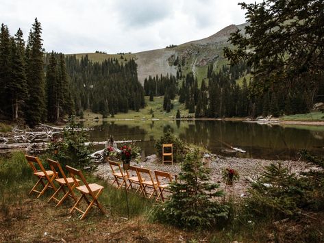 The Most Breathtaking Wedding Venues in Colorado | The Observatory at Alta Lakes | Photo: Elisa Watkins Colorado Forest Wedding Venues, Forest Wedding Colorado, Colorado Lake Wedding, Colorado Springs Wedding Venues, Colorado Forest Wedding, Mythical Wedding, Nature Weddings, Norse Wedding, Forest Wedding Venues