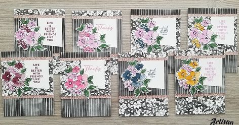 Today I would like to share the SheetLoad of Cards September 2020 Template from Call Me Crafty Al. This template makes 8 cards with 12” x 12... Call Me Crafty Al Sheetload Of Cards, Crafty Al Sheetload Of Cards, Call Me Crafty Al, Creative Chelsey, Stampin Up Hand Penned, Hand Penned Dsp, Crafty Al, Sheetload Of Cards, Hand Penned Petals