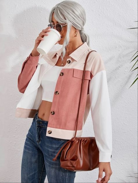 Color Block Jacket, Women Jackets, Teddy Coat, The Drop, Chloe Faye, Contrast Trim, First Order, Windbreaker Jacket, Drop Shoulder