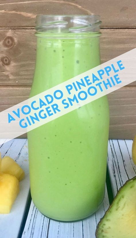 Pineapple Ginger Smoothie, Smoothie With Ginger, Healthy Avocado Smoothie, Pineapple And Ginger, Ginger Smoothie Recipes, Fertility Smoothie, Mango Banana Smoothie, Pineapple Ginger, Avocado Brownies