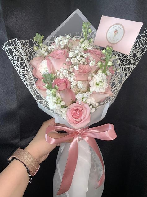 dozen rose bouquet - pink and white Dozen Roses Bouquet, Dozen Roses, Pink Rose Bouquet, Valentine Gift Ideas, Red Rose Bouquet, Pink Rose Flower, Pink Bouquet, Flower Bouquets, Rose Bouquet