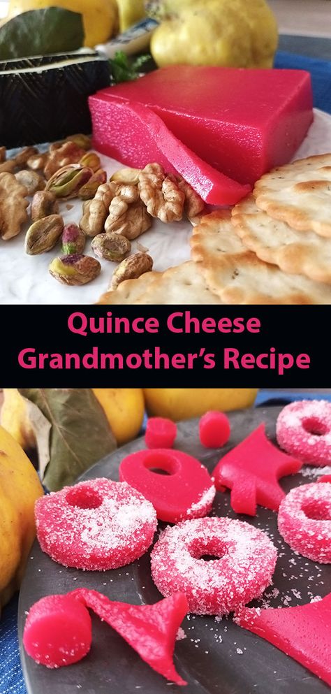 Quince Cheese – Grandmother’s Recipe. Cheese, quince, appetizer, homemade, vintage, fruit, recipes, easy, membrillo, sweet paste, cheese board, platter, board ideas, fruit, dessert. What To Do With Quince Fruit, Platter Board Ideas, Quince Recipes Easy, Quince Fruit Recipes, Membrillo Recipe, Quince Crumble, Quince Paste Recipe, Quince Recipes, Quince Paste