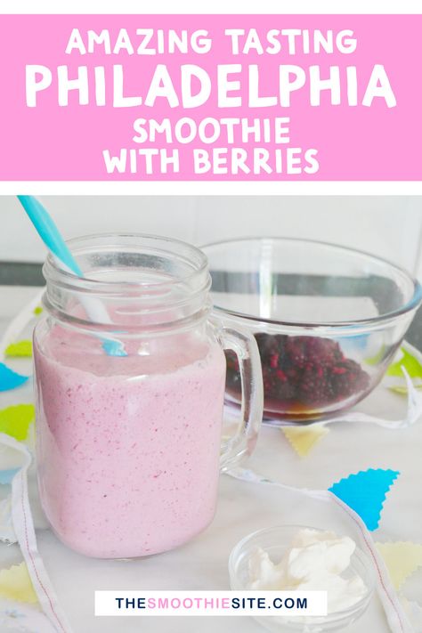 This Philadelphia smoothie with berries is a cream cheese smoothie that will blow you away! It tastes like dessert and is also Keto-friendly! Amazing! Cream Cheese Smoothie, Dessert Smoothies, Vegetarian Smoothies, Berry Smoothies, Gluten Free Smoothie, Ninja Recipes, Dessert Smoothie, Berry Smoothie, Soft Cheese