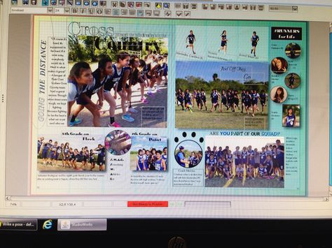 Cross Country middle school spread Cross Country Yearbook Spread, Yearbook Sports Spreads, Yearbook Class, Yearbook Spreads, Yearbook Ideas, Yearbook Design, Year Book, Dream Book, Big Dreams