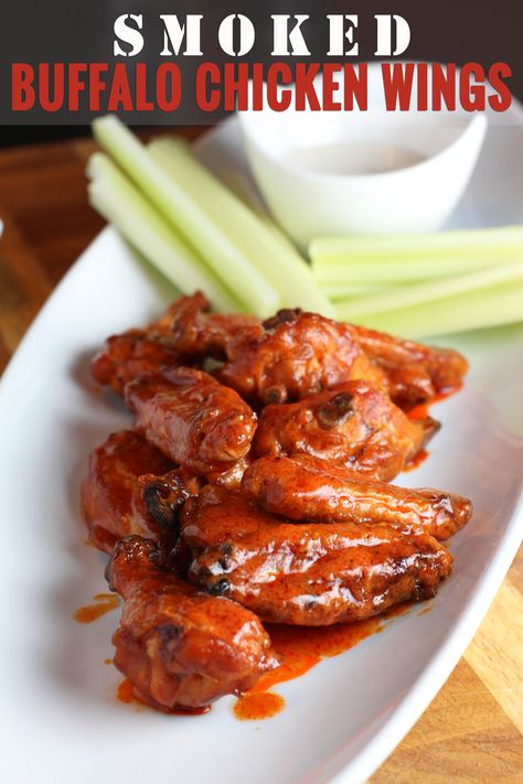 Easy Buffalo Wings, Easy Buffalo Wings Recipe, Smoked Buffalo Chicken, Buffalo Chicken Wings Recipe, Buffalo Wings Recipe, Baked Buffalo Wings, Awesome Chicken, Smoked Wings, Wings Recipe Buffalo