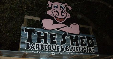 The Shed BBQ, Ocean Springs | Roadtrippers Pig Wings, Ocean Springs Ms, Spring Menu, Ocean Springs, Ice Cold Beer, Old Flame, The Shed, Best Bbq, Tropical Getaways