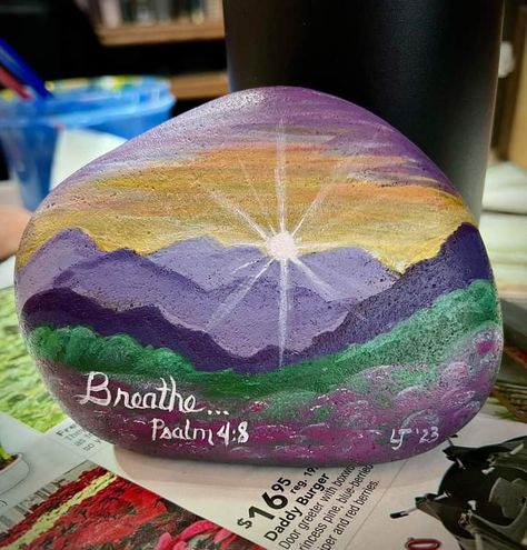 Adventure Painted Rocks, Bible Painted Rocks, Painted Rocks Christian, Painted Rocks With Scripture, Jesus Rock Painting Ideas, Scripture Painted Rocks, Christian Rock Painting Ideas, Spiritual Rocks, River Stones Crafts