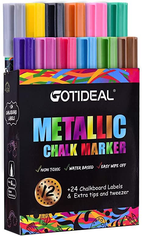 Best Paint For Glass, Window Markers, Chalkboard Markers, Metallic Liquid, Chalk Sign, Liquid Chalk Markers, Chalkboard Labels, Chalk Pens, Liquid Chalk