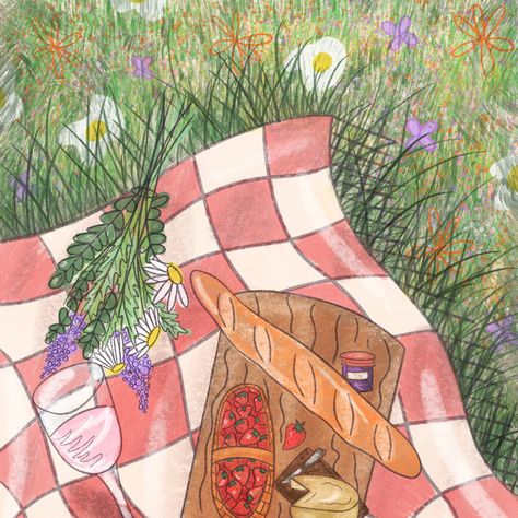 #picnic #picnicfoodideas #art #meadow #garden #flowers #floral #cottage #cottagecore #cottagecoreaesthetic #cute #cuteartwork Picnic Drawing Aesthetic, Art Picnic Ideas, Painting Of Picnic, Picnic Watercolor Paintings, Picnic Date Drawing, Picnic Painting Ideas On Canvas, Picnic Blanket Drawing, Picnic Art Ideas, Picnic Drawing Easy