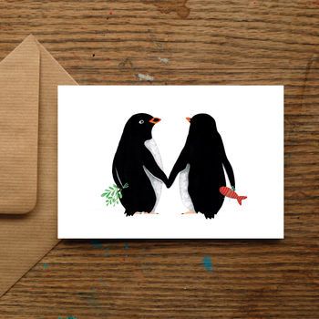 Christmas Penguin Love Christmas Cards Penguin Christmas Cards, Penguin Cards, Penguin Wedding, Penguin Card, Penguin Love, Penguin Christmas, Colour Art, Valentine's Card, Valentine Greeting Cards