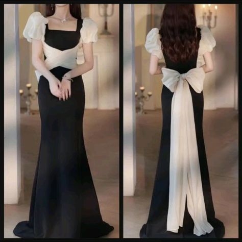 Black And White Dress Classy Elegant, Modest Red Carpet, Sunday Dress Outfit Classy, White Dress Classy Elegant, Black And White Dress Classy, Pretty Quinceanera Dresses, Girls Dress Outfits, Stylish Short Dresses, Modest Dresses Casual