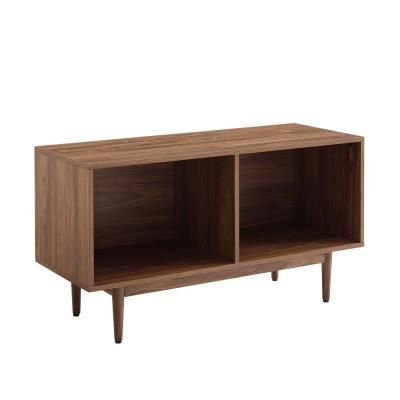 Liam Walnut Medium Record Storage Console Cabinet Modern Wood Console Table, Record Storage Cabinet, Media Storage Cabinet, Storage Console, Console Cabinet, Record Storage, Media Storage, Record Player, Cabinet Furniture