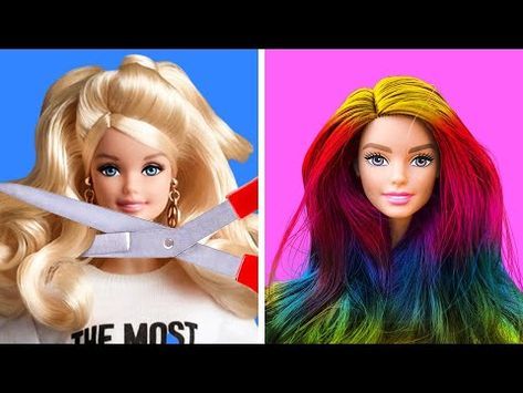 Barbie Hacks, Barbie Diy Accessories, Diy Playhouse, Barbie Dolls Diy, Diy Crafts For Girls, Diy Barbie Furniture, Decorating Videos, Doll Diy Crafts, 5 Minute Crafts Videos