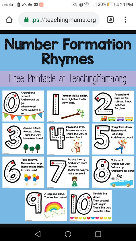 Number Nursery Rhymes, Numbers Song Preschool, Number 8 Math Activities Preschool, Number Formation Worksheets, Number Formation Rhymes Free Printable, Alphabet Rhymes For Preschool, Number 4 Activities For Kindergarten, Number Chants For Kindergarten, Math Songs Preschool