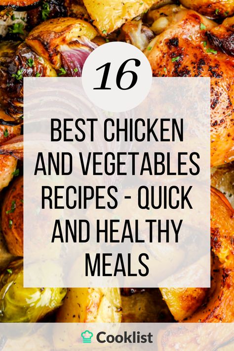 Get your family excited about dinner with these 16 best chicken and vegetables recipes. These quick and easy recipes are not only packed with protein and gorgeous veggies, but they’re also full of flavor and make for a healthy, balanced meal. Meat And Vegetable Only Recipes, Easy Chicken And Vegetable Recipes, Chicken Breast And Vegetable Recipes, Chicken Veggie Recipes, Chicken With Vegetables Recipes, Healthy Chicken And Veggies, Chicken And Vegetables Recipes, Chicken And Vegetable Recipes, Chicken Potatoes Carrots