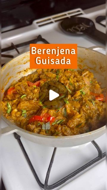 Michelle Disla on Instagram: "Berenjena Guisada is one of my feel-good home dishes, roasting the eggplant elevates the taste!   2 eggplants 2 tbsp oil  1 sm red onion 1 red bell pepper 1 cubanelle pepper 2 tbsp olives 1 tsp garlic paste 2 tsp sofrito 1 chicken bouillon cube 2 tbsp tomato paste cilantro  #bigmamacooks #berenjena #eggplant" Home Dishes, Cubanelle Pepper, Chicken Bouillon, Bouillon Cube, Eggplant Recipes, Garlic Paste, Red Bell Pepper, Bell Pepper, Tomato Paste