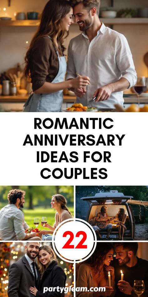 Celebrate your love with these 22 enchanting anniversary ideas that promise to create unforgettable memories. From intimate candlelit dinners to adventurous camping trips, each idea offers a unique experience for you and your partner. Capture precious moments with a professional photoshoot, enjoy a heartfelt picnic in the park, or learn something new together by taking a cooking class. Whether you're looking for something cozy or thrilling, these delightful anniversary ideas are the perfect way to strengthen your bond and keep the romance alive! Ideas For 2 Year Anniversary, 12 Year Anniversary Ideas, Places To Go For Anniversary, Anniversary At Home Romantic, Creative Anniversary Ideas, Special Anniversary Ideas For Him, 1st Anniversary Celebration Ideas, Things To Do For Your Anniversary, Anniversary Plans Ideas