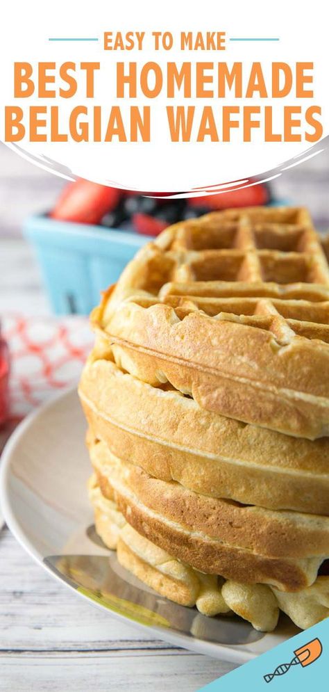 Best Homemade Belgian Waffles: The best Belgian waffle recipe - soft and fluffy insides, crispy outside! Made with buttermilk, these waffles are delicious plain or piled high with toppings. Buttermilk Belgian Waffle Recipe, Hotel Waffle Recipe, Buttermilk Waffles Belgian, Casserole Recipes Hashbrown, Belgium Waffle Recipe, Best Belgian Waffle Recipe, Waffle Batter Recipe, Waffle Cupcakes, Belgian Waffle Recipe