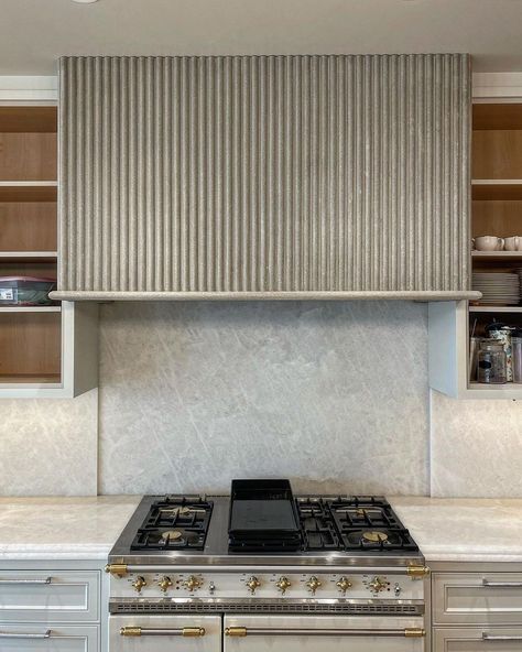 Tuscan Stoneworx Canada | Bespoke reeded Range Hood Texture: Honed Colour: Custom Blend Design-Build: @riverviewcustomhomes Interior-Design: @paullavoiedesign… | Instagram Window Door, Fireplace Surrounds, Range Hood, Architectural Elements, New Builds, Windows And Doors, Bespoke, Kitchen Cabinets, Fireplace