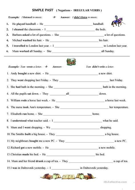 Simple Past Worksheet, Irregular Verbs Worksheet, Comparative And Superlative Adverbs, Simple Past Tense Worksheet, Teaching Verbs, Verbs Worksheet, Simple English Sentences, Irregular Past Tense Verbs, Verb Examples