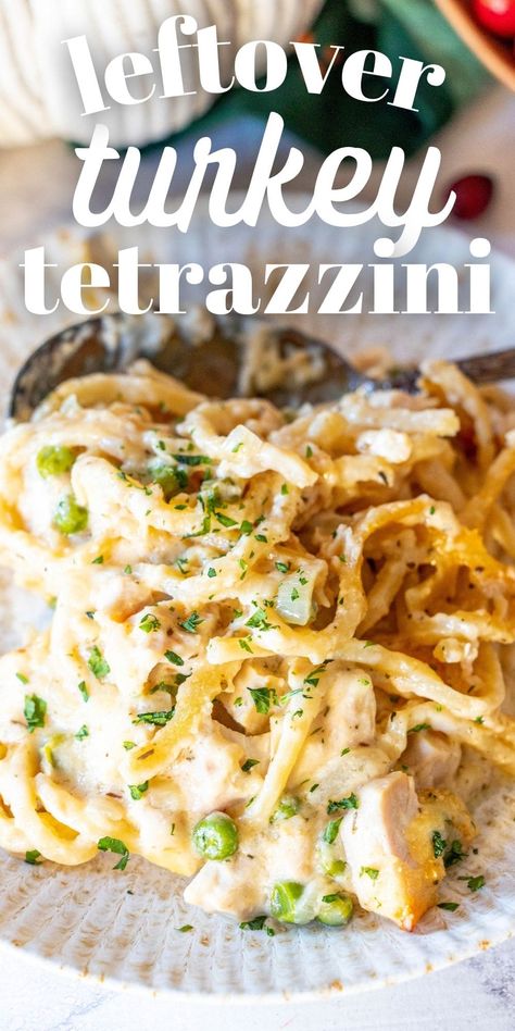 Turkey Tetrazzini Recipe Pioneer Woman, Turkey Tetrazzini Easy, Turkey Tetrazzini Recipe, Best French Onion Soup, Baked Spaghetti Casserole, Turkey Tetrazzini, Turkey Casserole, Noodle Recipes Easy, Crockpot Turkey