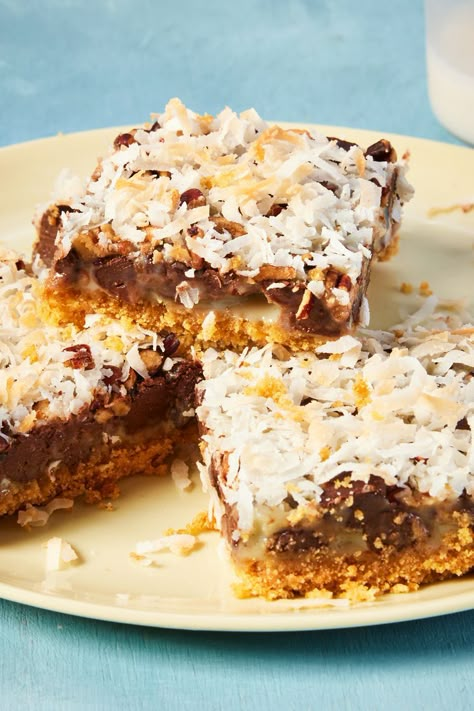 Magic Cookie Bars from Eagle Brand Eagle Brand Magic Cookie Bars Recipes, Wonder Bars Recipe, Magic Bars Recipe Eagle Brand, Magic Cookie Bars Eagle Brand, Magic Bars Eagle Brand, Eagle Brand Magic Cookie Bars, Christmas Eve Snacks, Magic Cookie Bar, Milk Bar Recipes