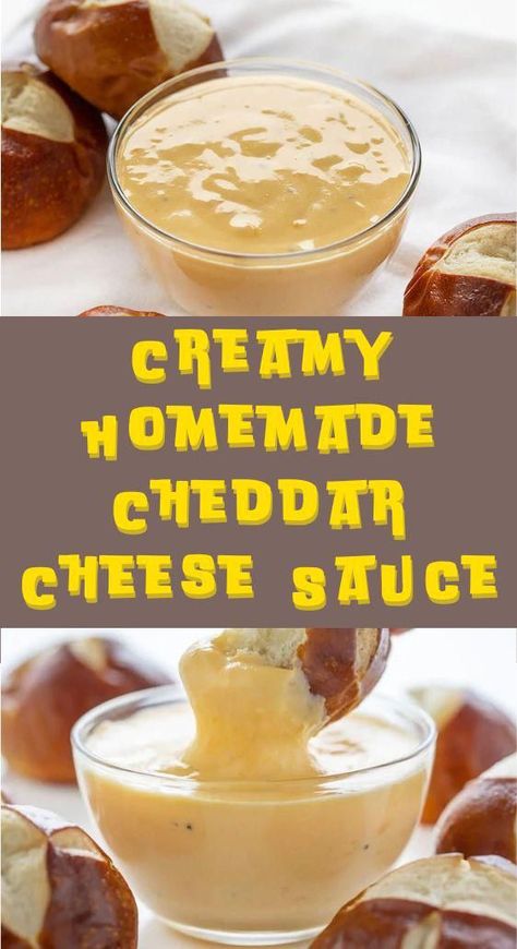 There will be no need to go out and buy pre-packaged cheese sauce when you see how easy it is to make your own! This creamy Cheddar Cheese Sauce is perfect to pour over a baked potato, dip in some veggies, or even add to some noodles for homemade macaroni and cheese. Cheese Sauce For Baked Potatoes, Hoa Ideas, Homemade Cheddar Cheese, Potato Dip, Cheese Sauces, Baked Potato Dip, Homemade Macaroni And Cheese, Best Dip Recipes, Homemade Cheese Sauce