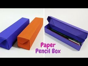 Origami Pencil, Origami Box With Lid, Origami Box Easy, Origami Box Tutorial, Box Origami, Paper Box Diy, Box Tutorial, Pencil Gift, Instruções Origami