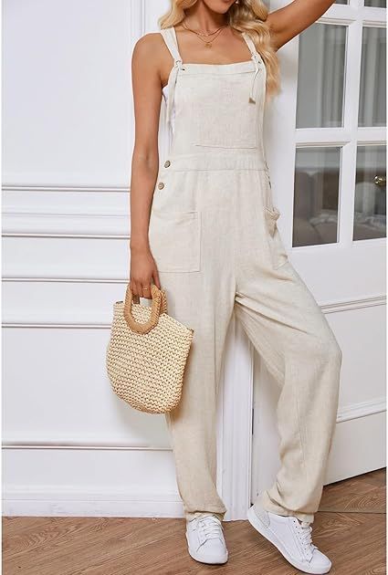 Lets do fashion! // Enjoy the weather lounging out wearing this baggy linen boho jumpsuit overalls. Jumpsuits For Women Casual, Jumpsuit Overalls, Boho Jumpsuit, Overall Jumpsuit, Bib Overalls, Street Chic, Comfy Outfits, Jumpsuits For Women, Casual Women